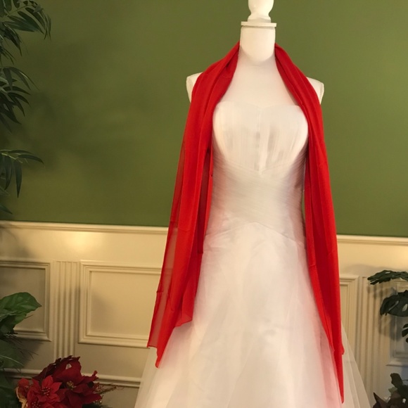 Formal evening gown including chiffon scarf - Picture 5 of 7